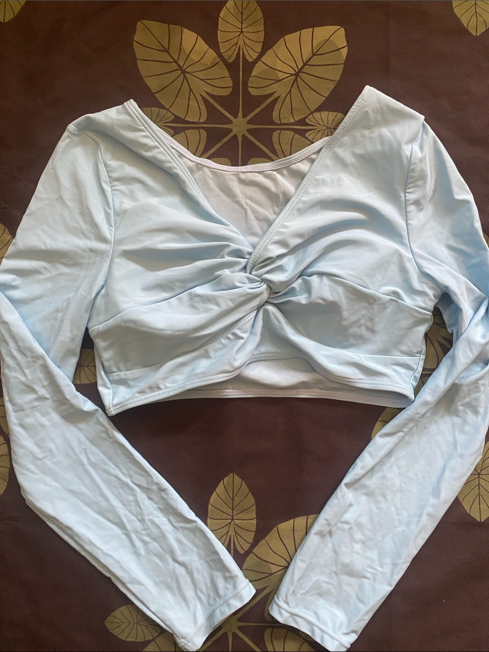 Light Blue Twist-Front top